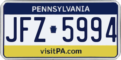 PA license plate JFZ5994