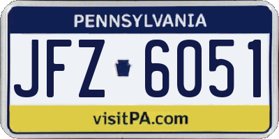 PA license plate JFZ6051