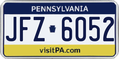 PA license plate JFZ6052