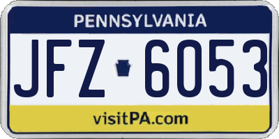 PA license plate JFZ6053