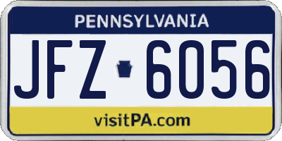 PA license plate JFZ6056