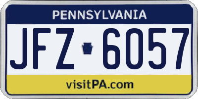 PA license plate JFZ6057