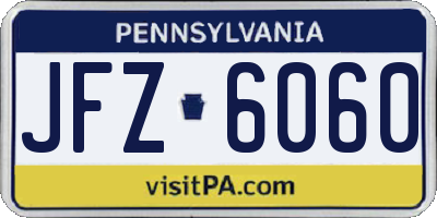 PA license plate JFZ6060