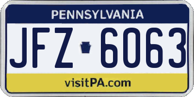 PA license plate JFZ6063