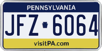 PA license plate JFZ6064
