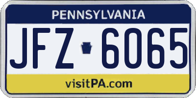 PA license plate JFZ6065