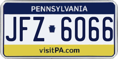 PA license plate JFZ6066