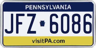 PA license plate JFZ6086