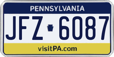 PA license plate JFZ6087