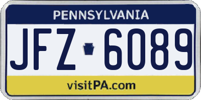 PA license plate JFZ6089