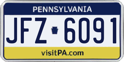 PA license plate JFZ6091