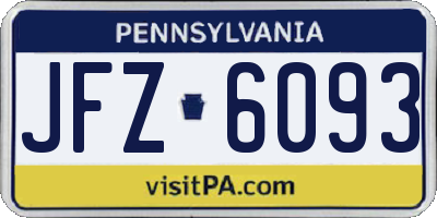 PA license plate JFZ6093