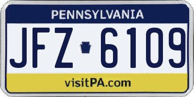 PA license plate JFZ6109