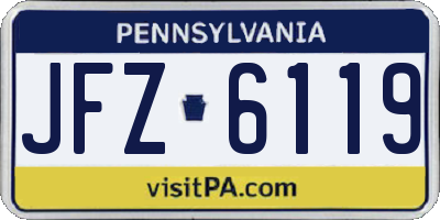 PA license plate JFZ6119