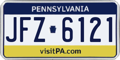 PA license plate JFZ6121