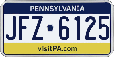 PA license plate JFZ6125