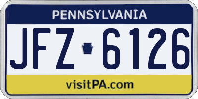 PA license plate JFZ6126