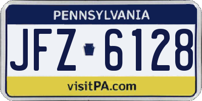 PA license plate JFZ6128