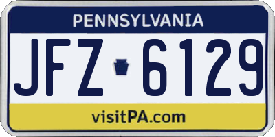 PA license plate JFZ6129
