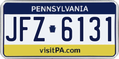 PA license plate JFZ6131