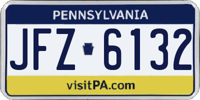 PA license plate JFZ6132