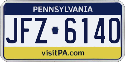 PA license plate JFZ6140