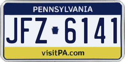 PA license plate JFZ6141