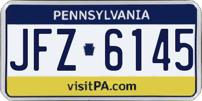 PA license plate JFZ6145