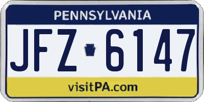 PA license plate JFZ6147