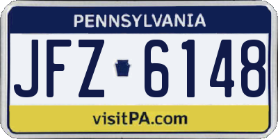 PA license plate JFZ6148