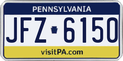 PA license plate JFZ6150