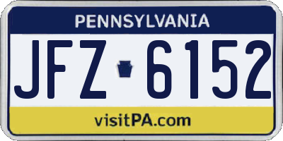 PA license plate JFZ6152