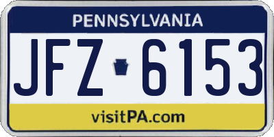 PA license plate JFZ6153