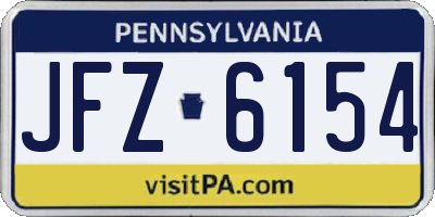 PA license plate JFZ6154