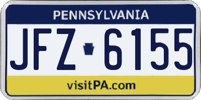 PA license plate JFZ6155