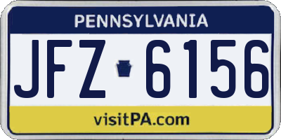 PA license plate JFZ6156