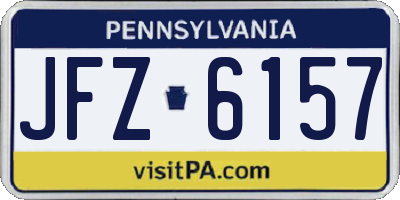 PA license plate JFZ6157