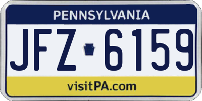 PA license plate JFZ6159