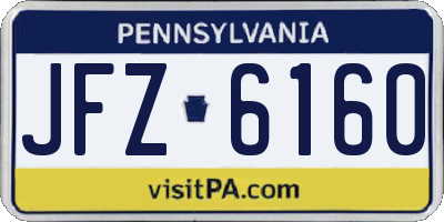 PA license plate JFZ6160
