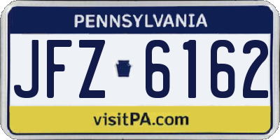 PA license plate JFZ6162