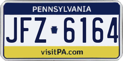 PA license plate JFZ6164