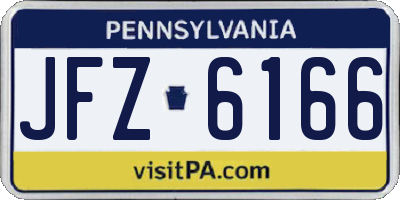 PA license plate JFZ6166