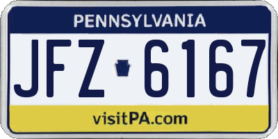 PA license plate JFZ6167