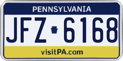PA license plate JFZ6168