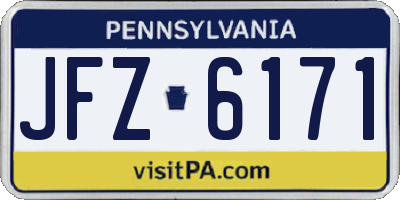 PA license plate JFZ6171