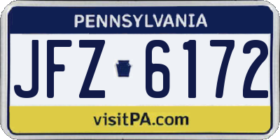 PA license plate JFZ6172