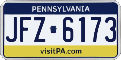 PA license plate JFZ6173