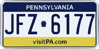 PA license plate JFZ6177
