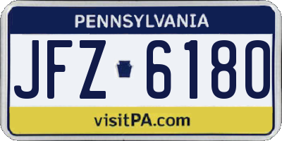PA license plate JFZ6180