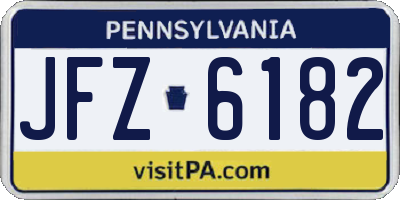 PA license plate JFZ6182